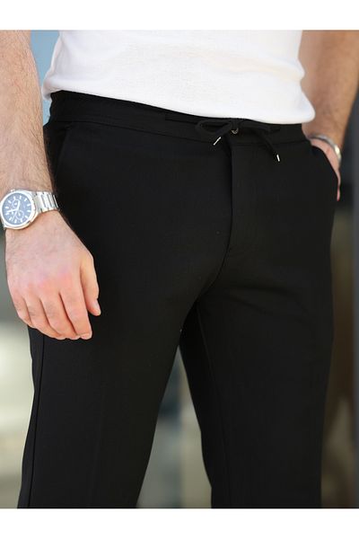BASEL.CO Comfortable Stylish Easy-Iron Slim Fit Fabric Jogger Pants