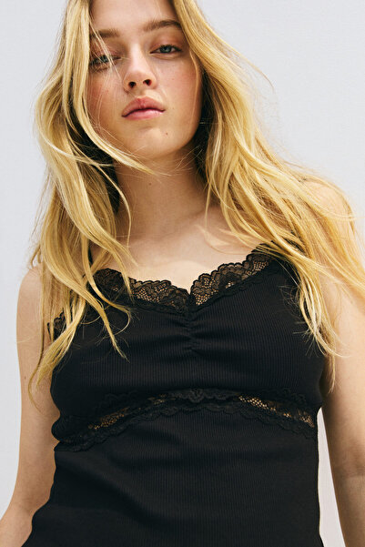 H&M Dantel Detaylı ve Askılı Üst