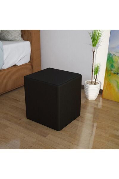 Modilayn Kare Puf Tabure Ahsap Iskeletli Kumas Tabure