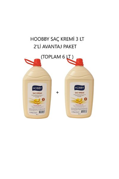 Hobby Hair Conditioner 3 Lt 2 Pack - Vitamin, Keratin, Shine and 0% Paraben