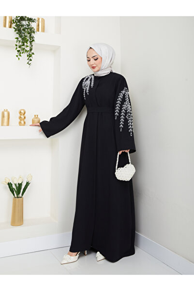 VOLT CLOTHİNG Dámské vyšívané šaty Abaya Ferace