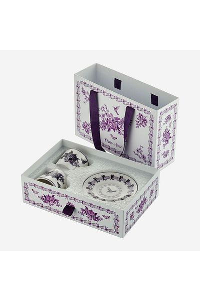 CHIARA ALESSI Allure Purple Porcelain Coffee Cup Set 120 ml