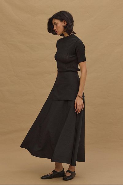 Fahhar Black Skirt with Belt