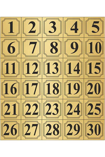 sıradışıhediyem Metal Door Table Cabinet Number 3.5Cmx3.5Cm Is Double-Sided Tape on the Back. 30 Pieces