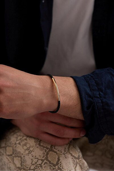 Tufanlar Kuyumculuk 14 Ayar Siyah Halat Erkek Altın Bileklik