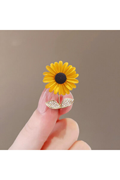 Choice دبوس بروشيه لامع مرصع بأحجار الراين على شكل زهرة عباد الشمس للنساء من ...