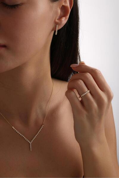 Tufanlar Kuyumculuk 14 Ayar Sarı Prenses Taşlı Altın Düğün Seti