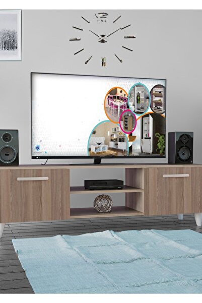 Modilayn Ofis Sehpası Tv Ünitesi Raflı Lcd Sehpası Televizyon Tv Sehpası