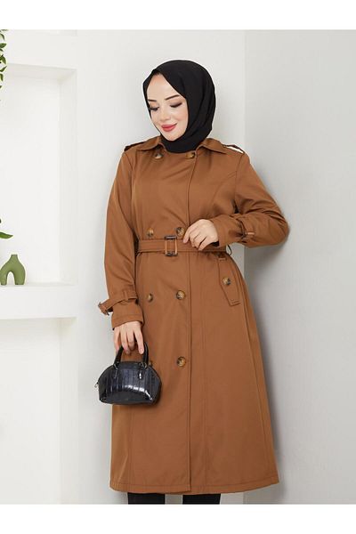 Dabenti women style Γυναικεία ζωσμένη καμπαρντίνα μεγάλου μεγέθους