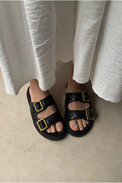 Mupa Shoes Μαύρες γυναικείες παντόφλες