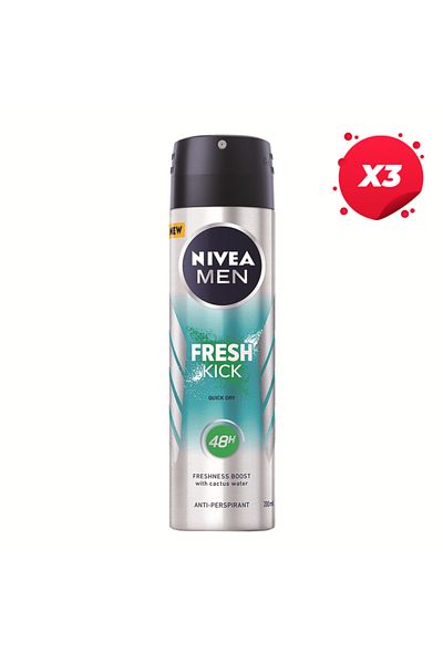 NIVEA X3 - NIVEA ANTIPERSPIRANT DEO 150ML MEN FRESH KICK