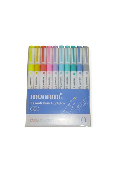 Polin Monami Essenti Twin Double Ended Highlighter Set 10 Colors