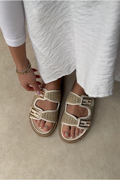 Mupa Shoes ΜΠΕΖ Γυναικείες Ψάθινες Παντόφλες
