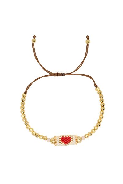 Choice Mi-b23030601b 1pc New In Love Heart Charm Gold Bead Bracelet Boho Fashion Summer Beaded Bracelets Fo