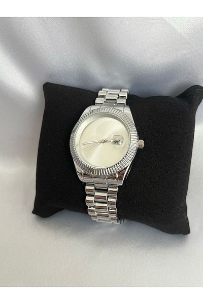 QUARTZ Silver Cord Beige Dial Stylish Men's Watch