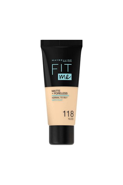 Maybelline New York -كريم أساس فيت مي مات آند بورليس من مايبيلين نيويورك، 118 بيج فاتح، 30 مل