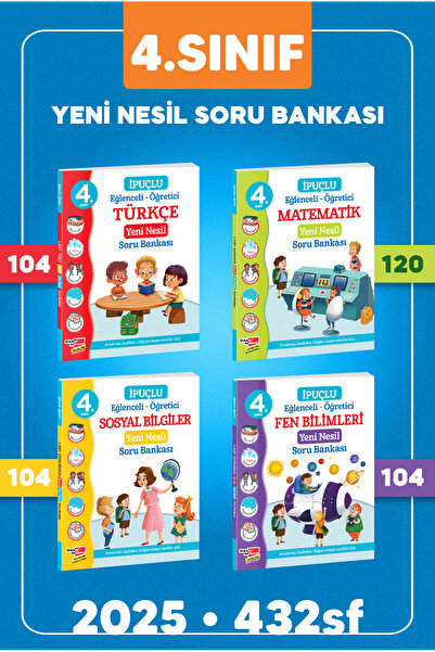 Dikkat Atölyesi Yayınları 4. Sınıf Ipuçlu Yeni Nesil Soru Bankası 4'lü Set Türkçe-matematik-fen-sosyal