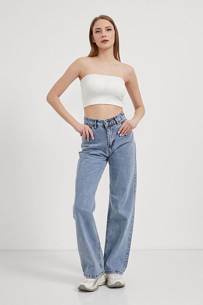 Arma Life Women's Stoned Straight Heart Ice Blue Jeans