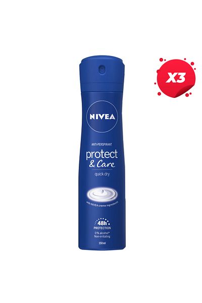 NIVEA X3 - NIVEA ANTIPERSPIRANT DEO 150ML PROTECT CARE