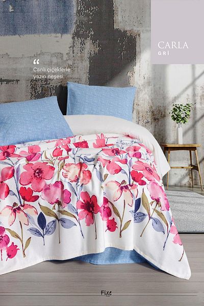 lissehome Carla Gray Premium Double Pike Set – Soft Cotton, Elegant Design