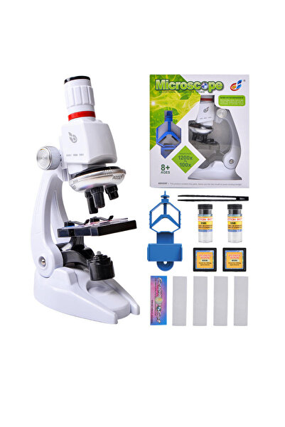 Cloody Çocuk Mikroskop Seti Led 1200x Biyoloji Okul Ev Bilim Eğitici Hediyeli...