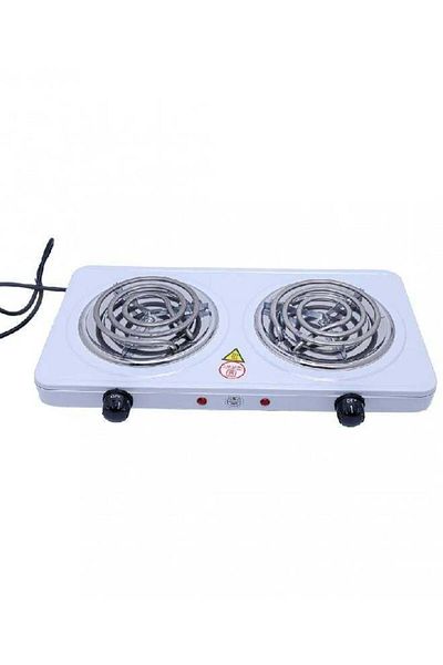 ALSAIF Dual Burner Wire Electric Stove 2000W E04318 White