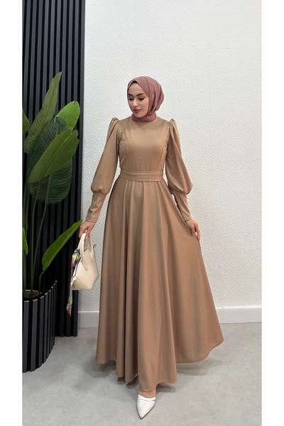 modasusev فستان بأكمام بالون حجاب