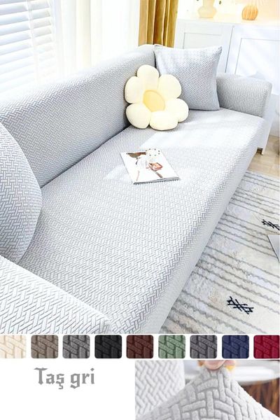özzade Brick Pattern Sofa Cover Elastic Non-Slip Sofa Bed Sofa Cover 1 Piece