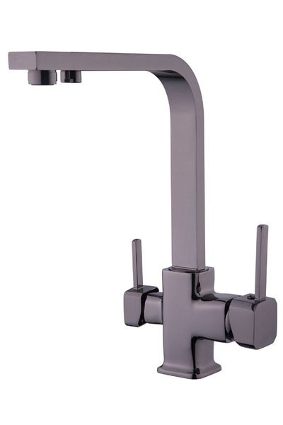yediyapı Square Model Purified Kitchen Sink Faucet Smoked-Anthracite