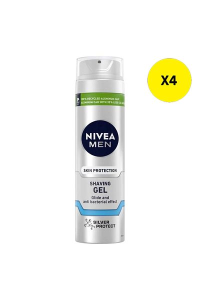 NIVEA X4 - NIVEA GEL RAS 200ML SILVER PROTECT