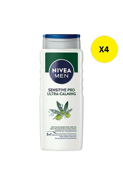NIVEA X4 - NIVEA GEL DUS 500ML MEN SENSITIVE PRO ULTRA CALMING