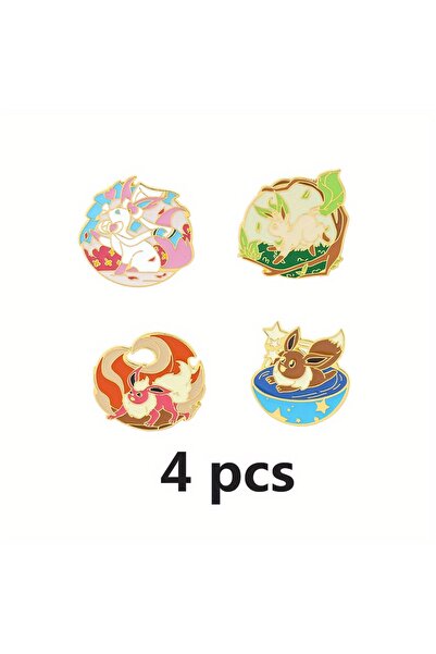 Choice XZ5503 3/4/5 قطع بروش كارتوني على شكل قزم Eevee Sylveen دبوس مينا على ...