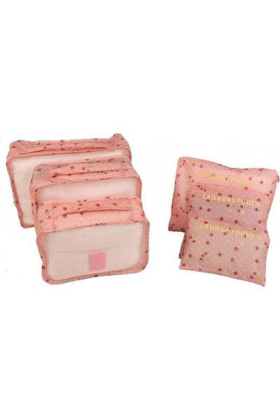 Generic 2 pieces of pink cosmetic bags