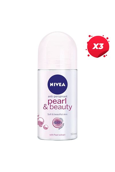 NIVEA X3 - NIVEA ANTIPERSPIRANT ROLL ON 50ML PEARL BEAUTY