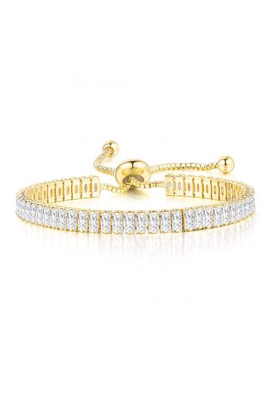 Choice DZH040 CZ Tennis Bracelets for Women Unique Black Crystal Bangle Rose Gold Color Adjustable Hand Cha