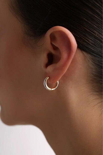 Tufanlar Kuyumculuk 14 Ayar Altın Taşlı Halka Küpe - Bahar Koleksiyonu