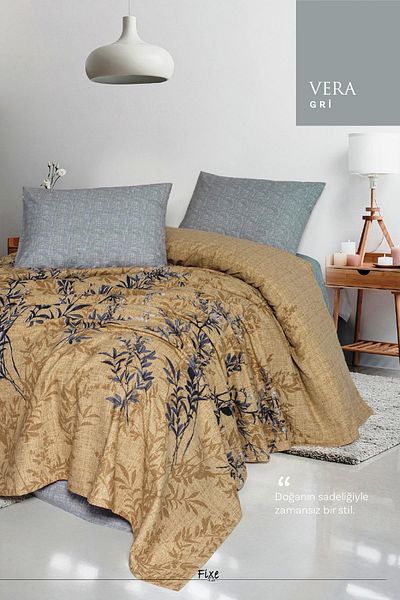 lissehome Vera Gray Premium Double Pike Set – Soft Cotton, Elegant Design