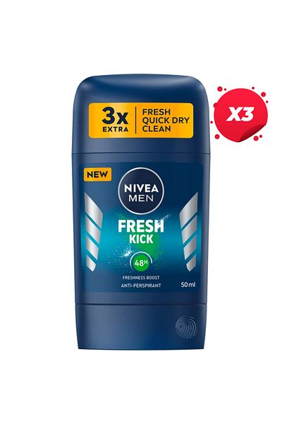 NIVEA X3 - NIVEA ANTIPERSPIRANT STICK 50ML MEN FRESH KICK