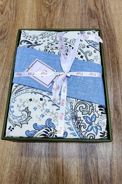 lissehome Alessa Blue Double Pique Set – 100% Cotton, Summer Breathable Fabric