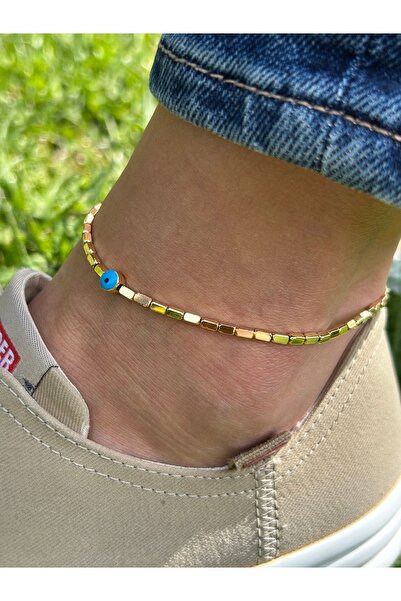 ByMerve Elegant Stylish Women's Tarnish-Free Thin Gold Shiny Evil Eye 26 cm B...
