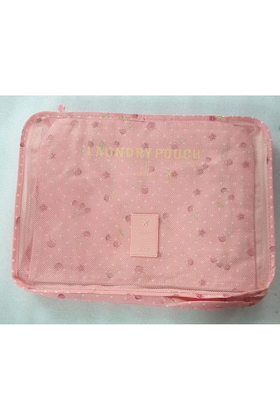 Generic 2 pieces of pink cosmetic bags