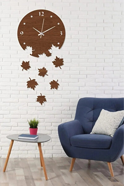 Ensa Design Yaprak Dokumu Ahşap Duvar Saat