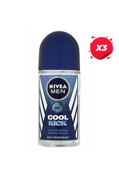 NIVEA X3 - NIVEA ANTIPERSPIRANT ROLL ON 50ML MEN COOL KICK