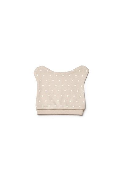 Magu Unisex Baby Cotton Beige Polka Dot Teddy Bear Themed 3-Piece Set - Gift Packaged
