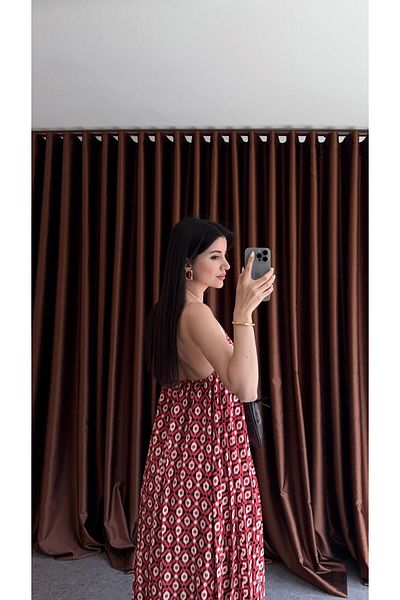 HAZELANNA Bead Detailed Tie Dress