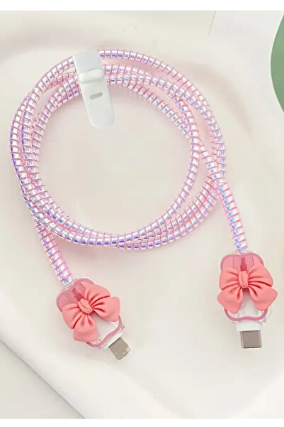 KVK PRİVACY Apple-Android Type-C Kabloları İçin Kablo koruyucusu Sarma İpi Kırılmayı Önlemek Samsung/Xiaomi