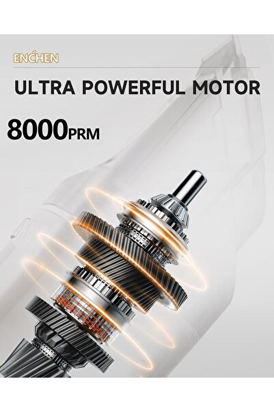 Enchen Rechargeable Hair & Beard Trimmer for Men, 200 Min Runtime, Type-C, Travel Lock White