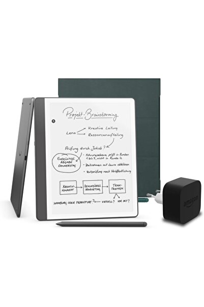 Amazon kindle Kindle 32gb Scribe 2024 Orijinal Yeşil Premium Deri Kılıf ve Ad...