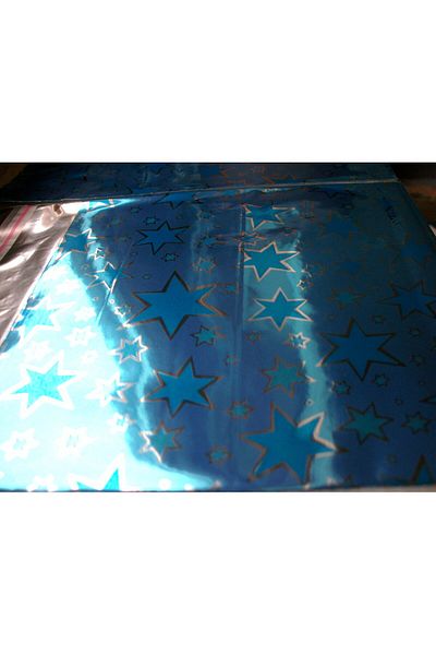 morlalem m 100 Pieces Star Printed Blue Metalized Banded 10cm Gift Bag, Jewelry Engagement Mevlüt Henna Package