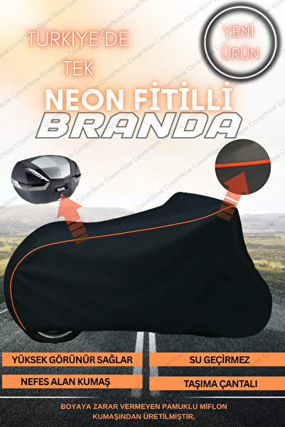 AutoEN TURUNCU FİTİLLİ Honda CL250 ÇANTA UYUMLU(SİYAH)